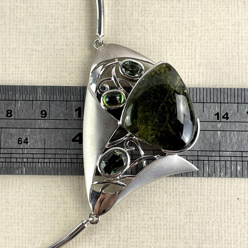 Silver Moldavite Necklace
