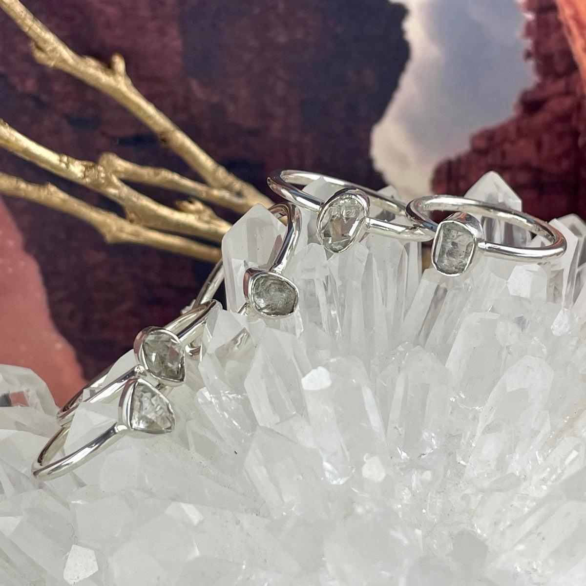 Raw Herkimer Diamond Ring