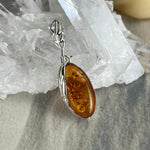 Real Amber Sterling Silver Necklace