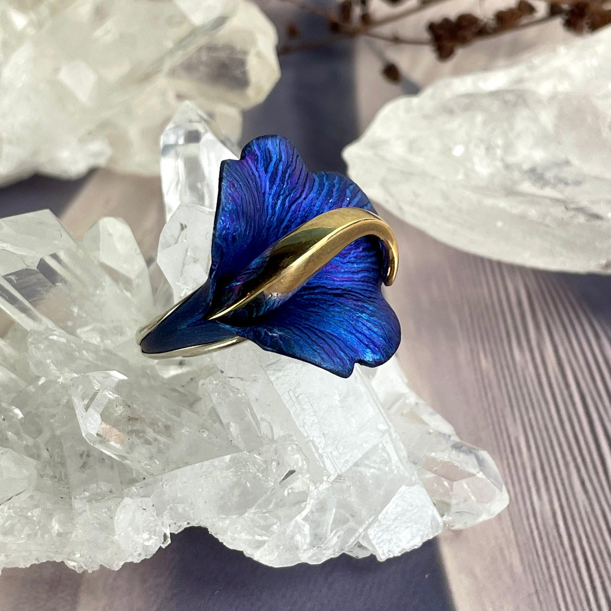 Blue Titanium Women's Ring