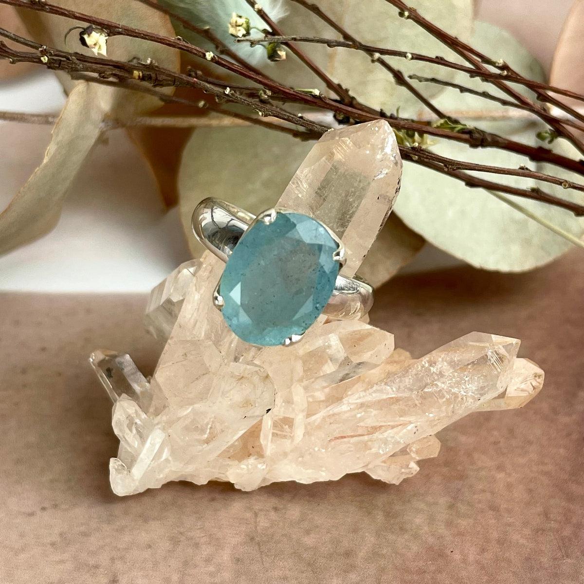 Aquamarine Oval Cut Ring