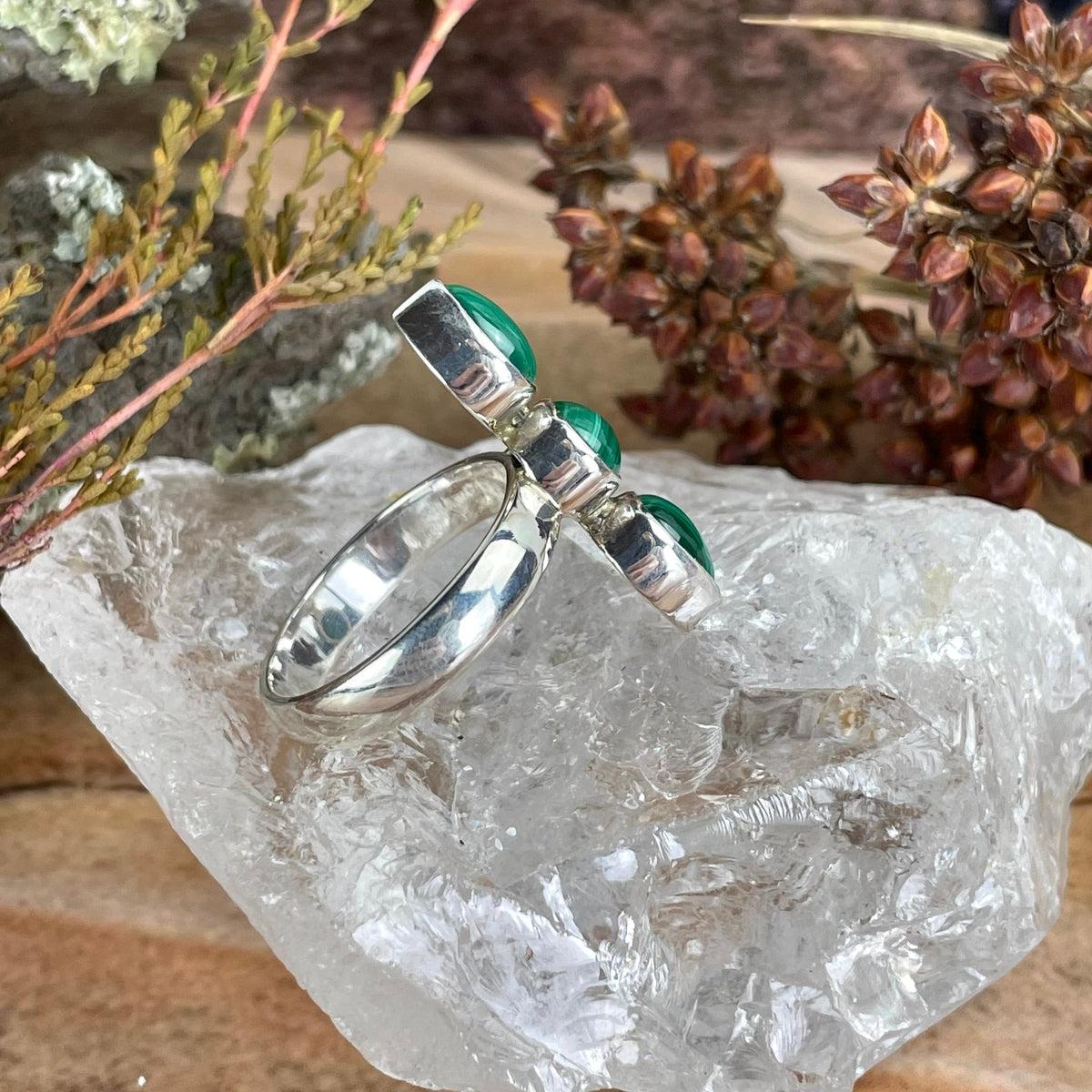 Green Stone Sterling Silver Ring