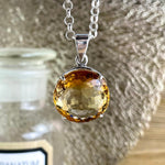 Round Cut Citrine In Sterling Silver