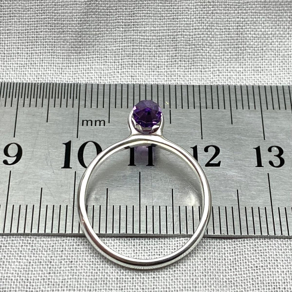 Amethyst Crystal Bar Ring