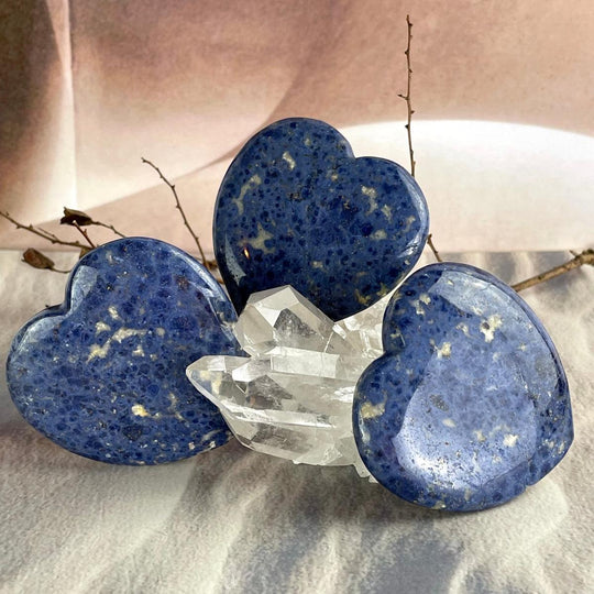 Dumortierite Crystal Hearts