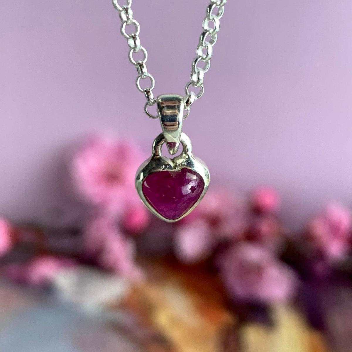Small Heart Gemstone Pendant