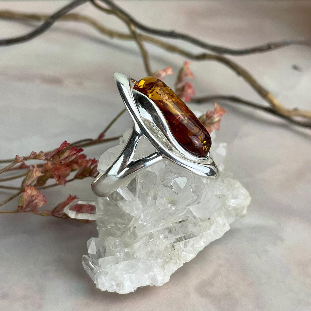 Contemporary Amber Ring