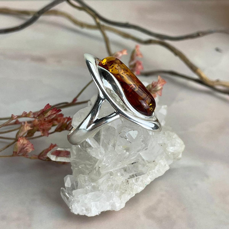Contemporary Amber Ring