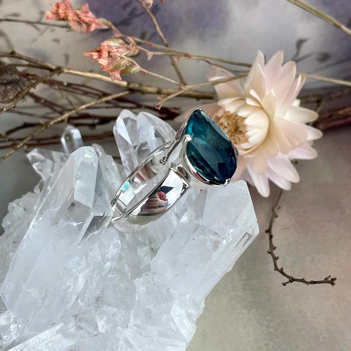 Large Band Size Crystal Ring
