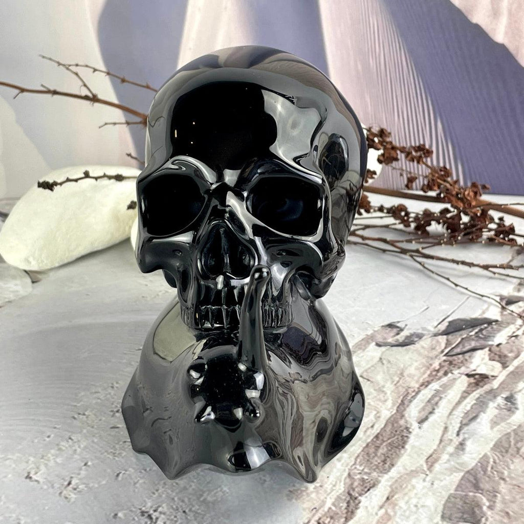 Black Obsidian Crystal Sculpture