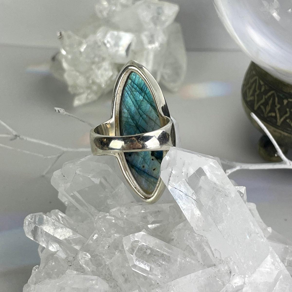 Green Labradorite Ring