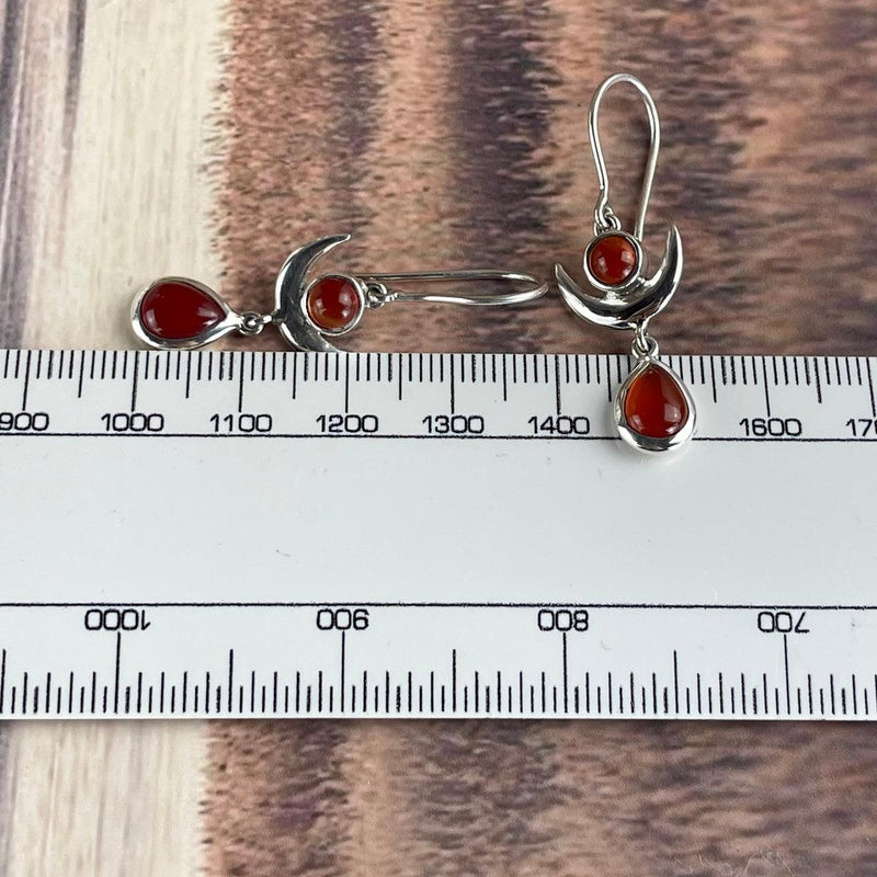 Orange And Red Crystal Earrings