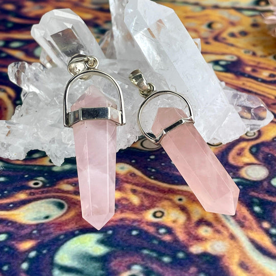 Rose Quartz Double Terminated Point Pendant
