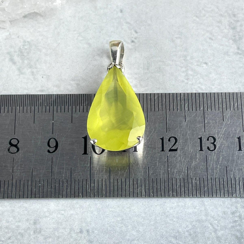 Prehnite Pear Cut Pendant