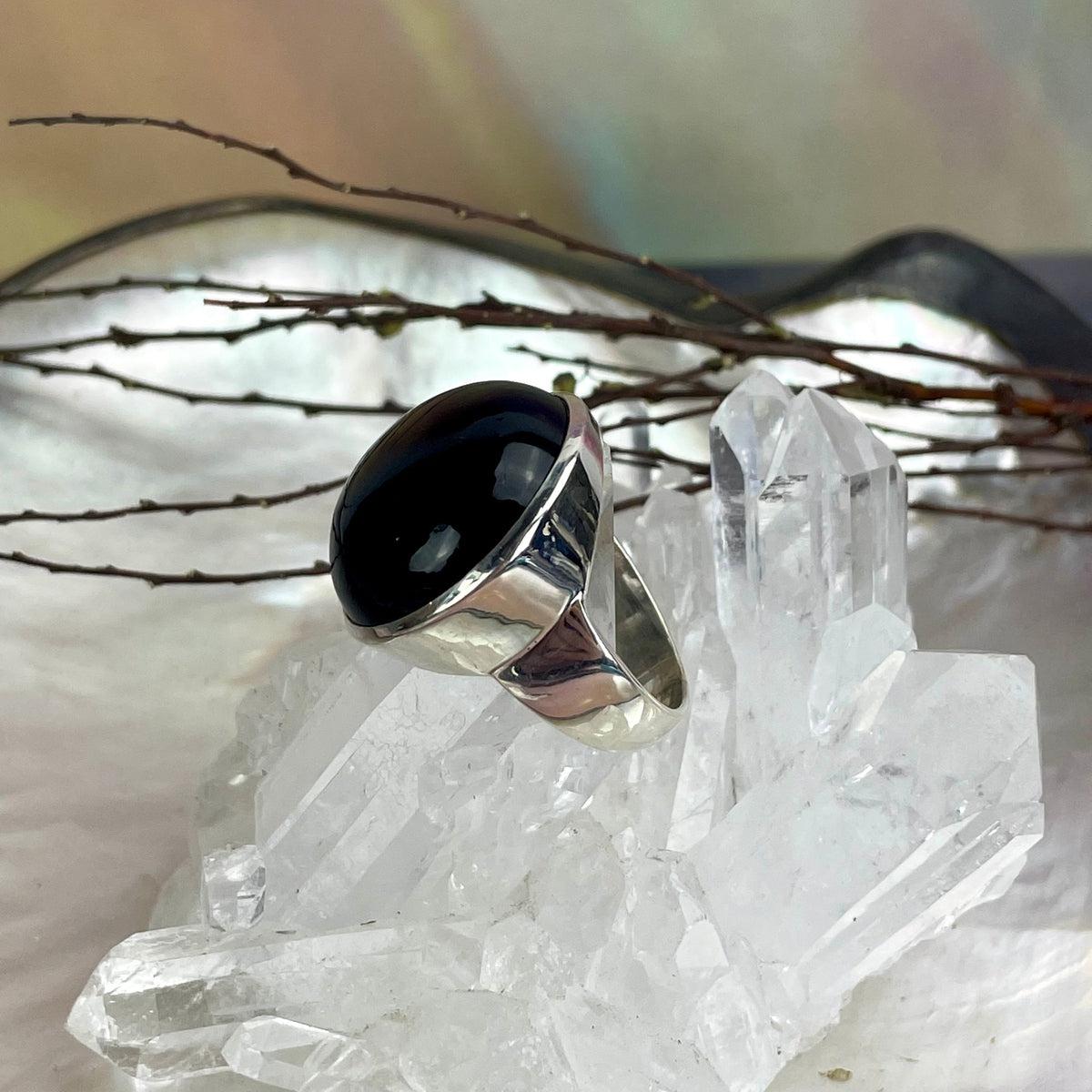 Unisex Obsidian Ring