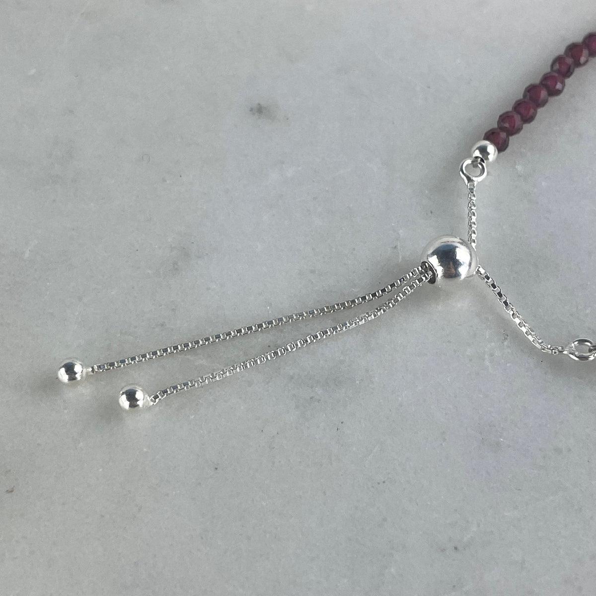 Burgundy Crystal Bead Bracelet