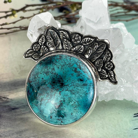 Chrysocolla Round Garden Motif Pendant