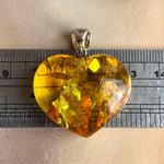Orange Amber Heart Pendant