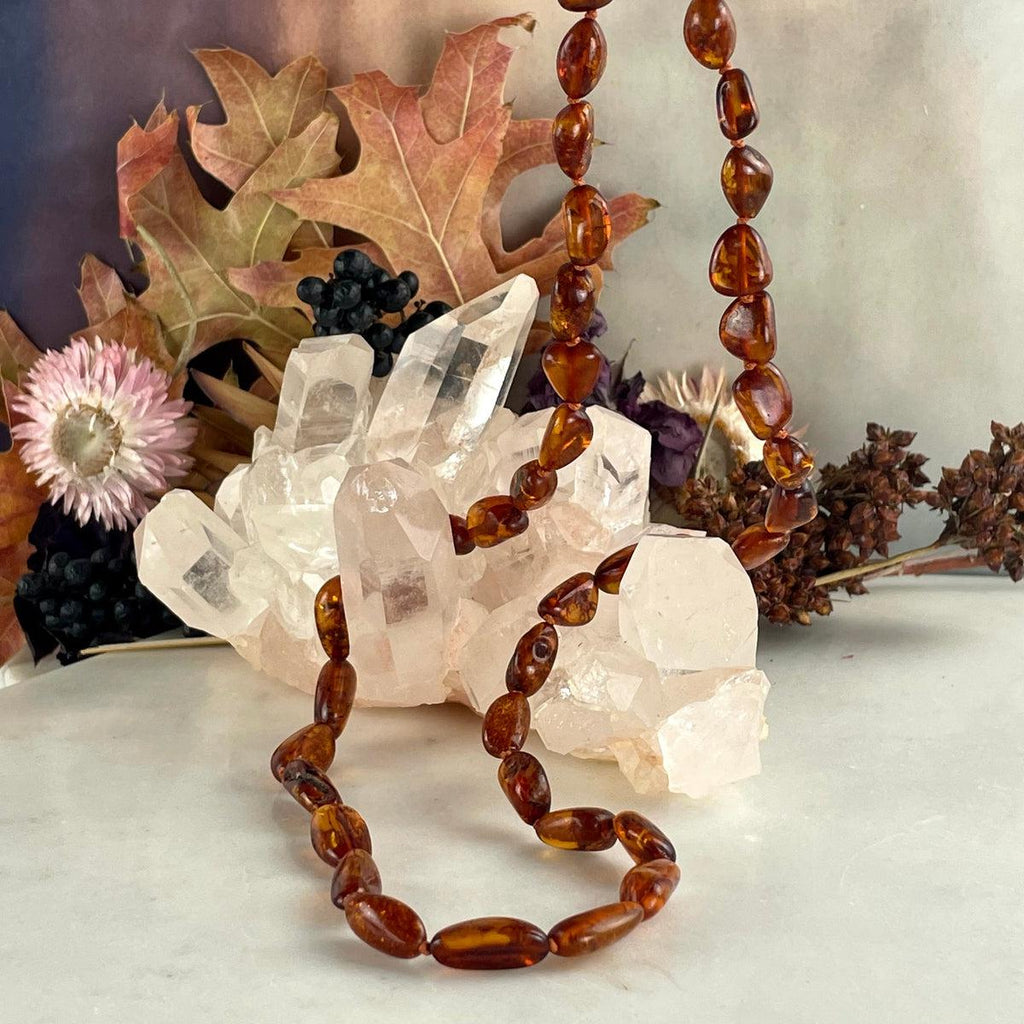 Orange Brown Amber Necklace