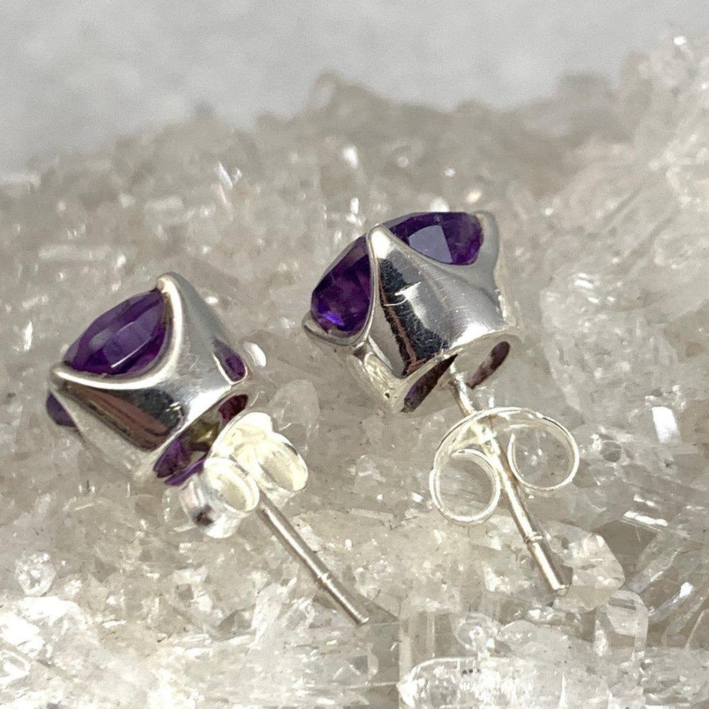 Brilliant Cut Amethyst Studs