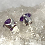 Brilliant Cut Amethyst Studs