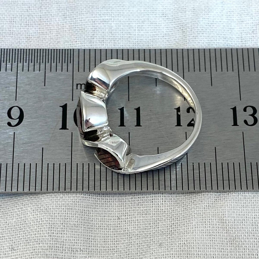 Garnet Trinity Round Brilliant Cut Ring