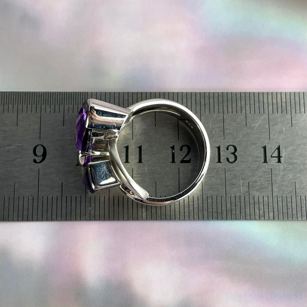 Modern Setting Amethyst Ring