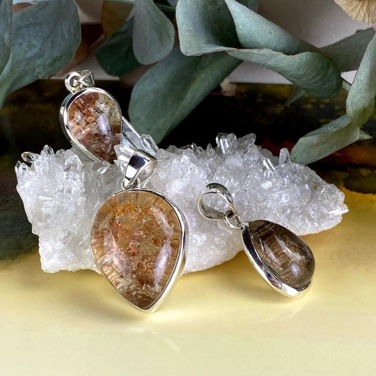 Lodolite Teardrop Pendants