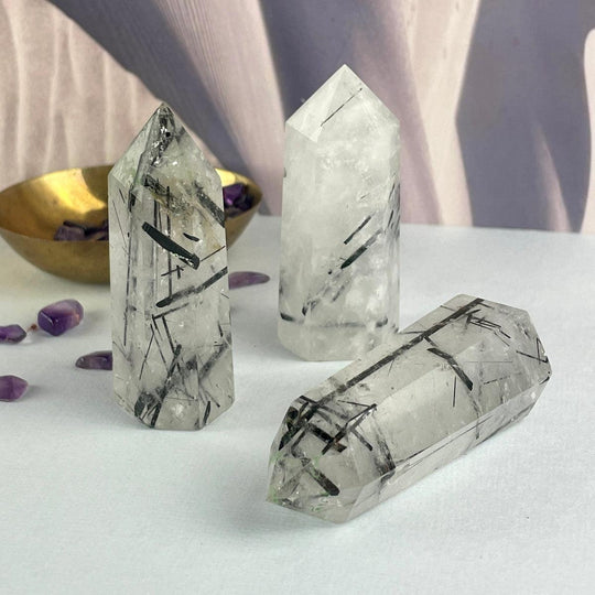 Tourmalated Quartz Crystal Points