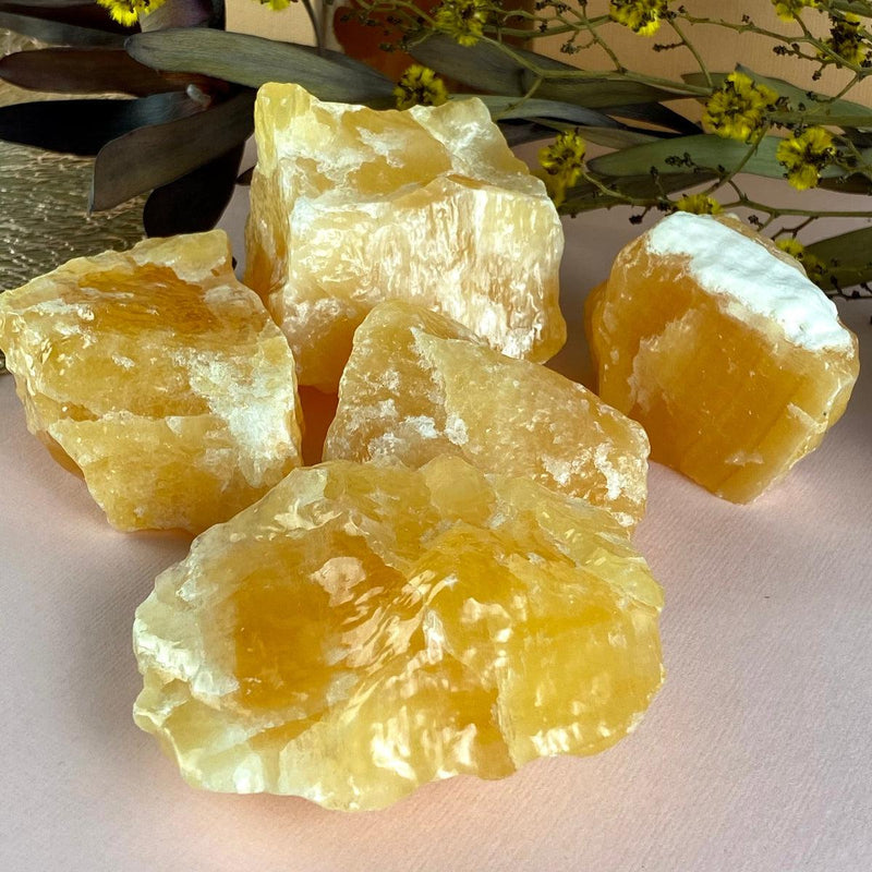 Orange Calcite Raw Pieces