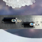 Black Tourmaline Point & Rainbow Moonstone Pendant