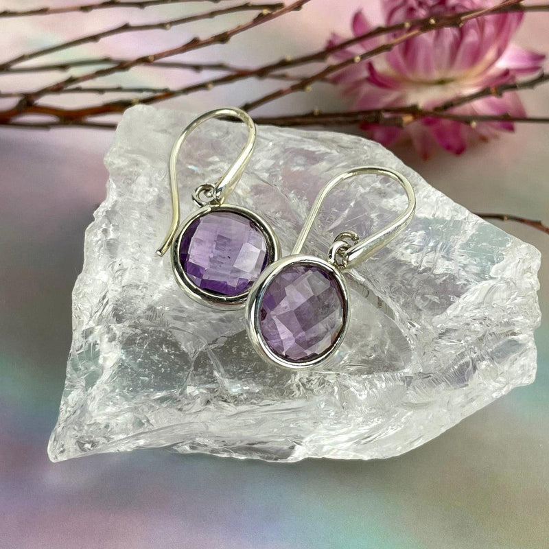 Purple Gemstone Earrings
