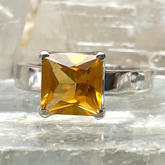 Citrine Square Cut Ring