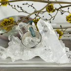 Semi Polished Aquamarine Ring