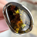 Green Amber Open Size Ring
