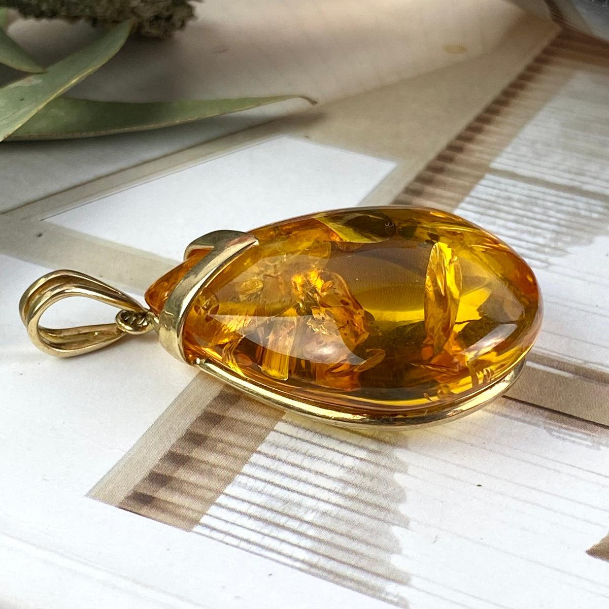 Teardrop Amber Pendant