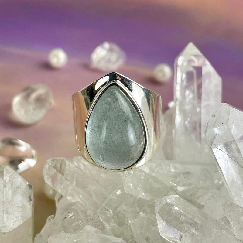 Teardrop Aquamarine Ring