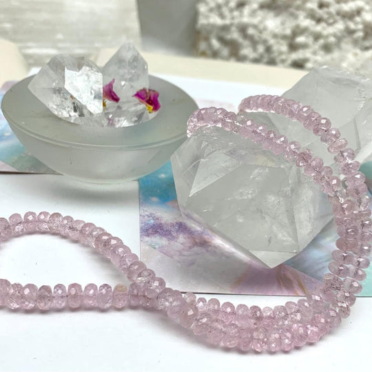 Morganite 3-4mm Bead Necklace