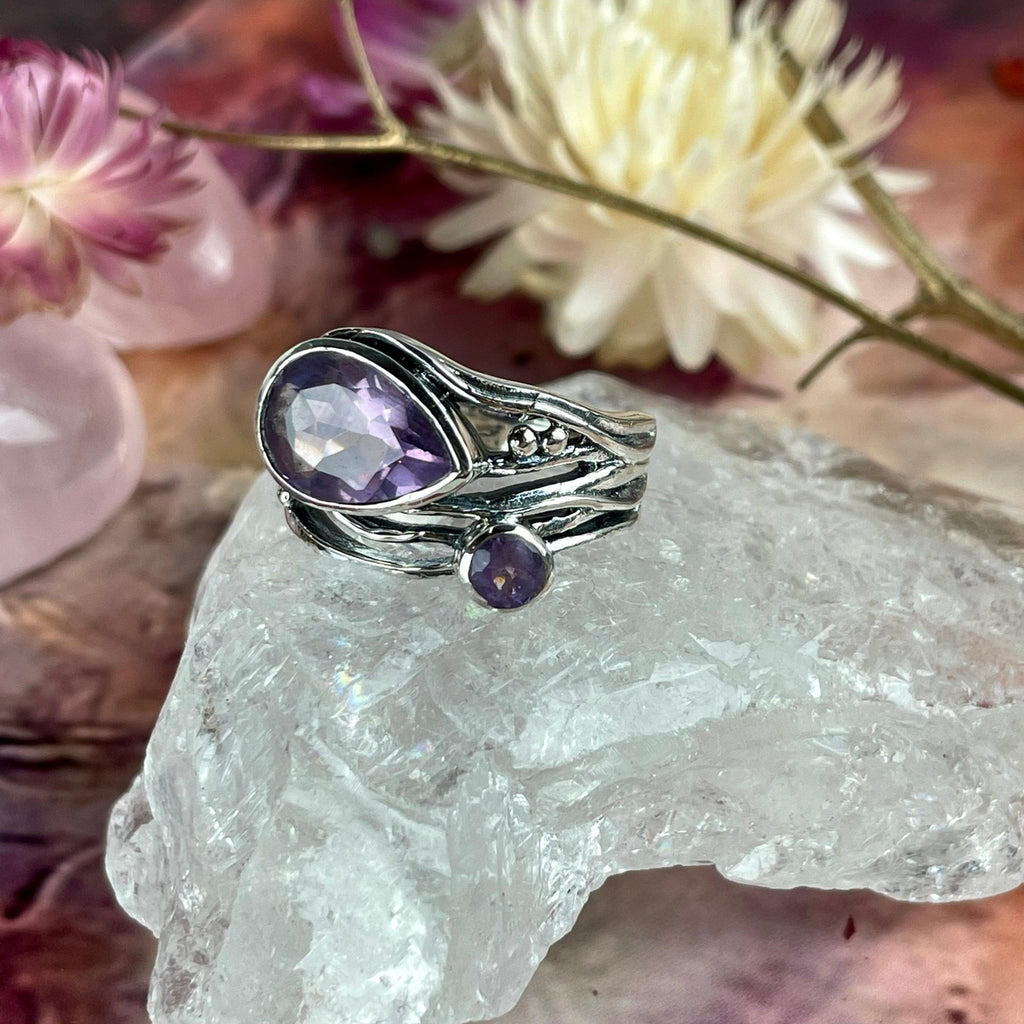 Amethyst Two Stone Ring