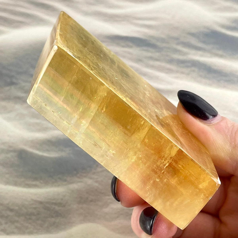 Golden Calcite Crystal Block