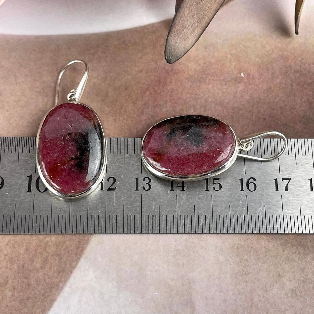 Oval Rhodonite Earrings