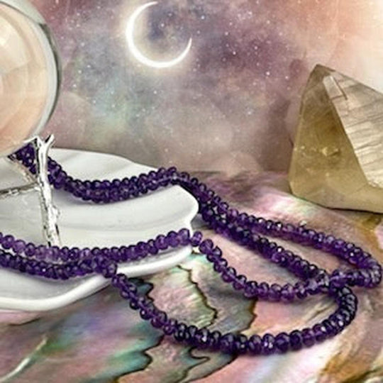 Amethyst (Africa) 3-4mm Faceted Bead Necklace