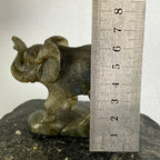Labradorite Elephant Hand Carved Statue