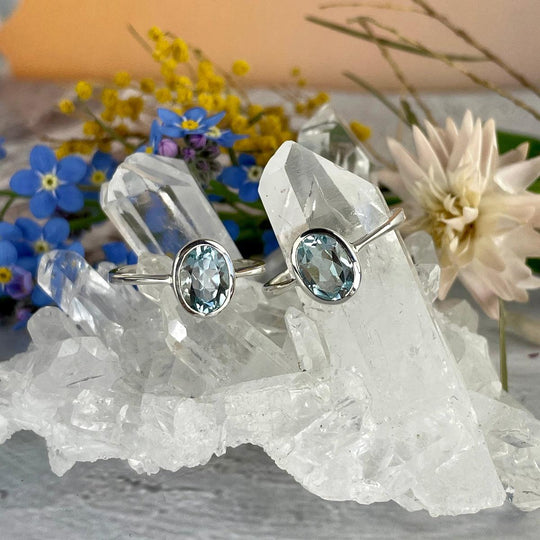 Blue Topaz Oval Cut Ring