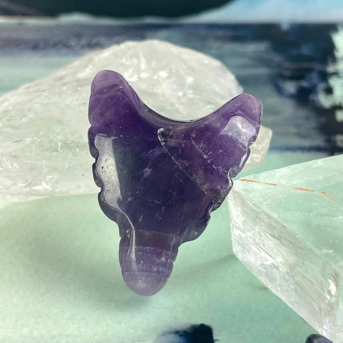 Amethyst Dog Crystal Carving
