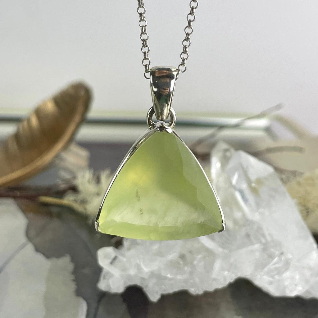 Prehnite Trillion Cut Pendant