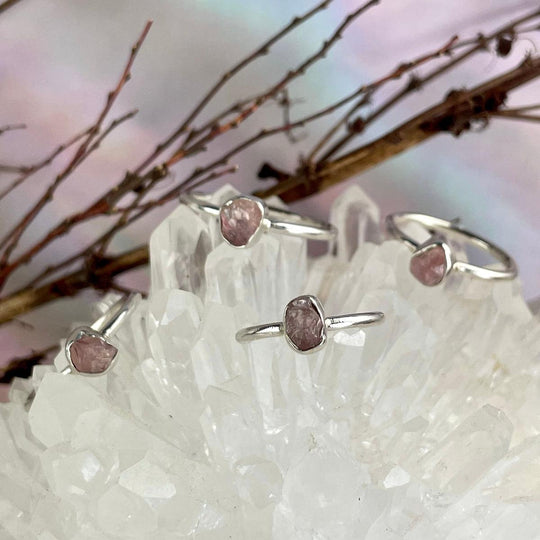 Rose Quartz Raw Freeform Ring
