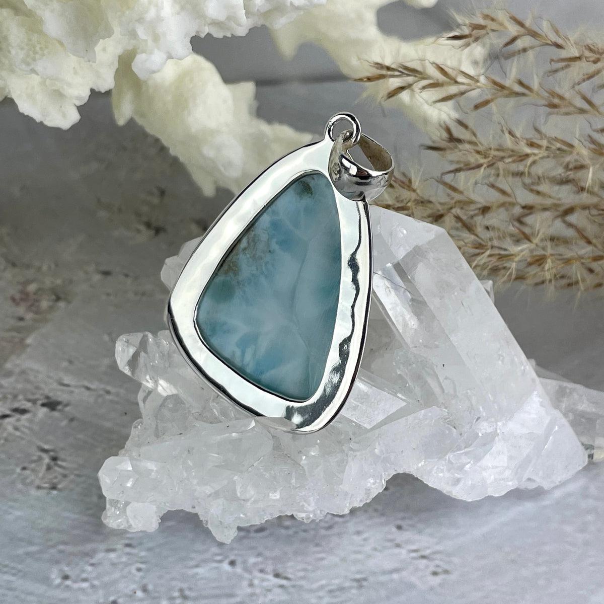 Larimar In Silver Pendant