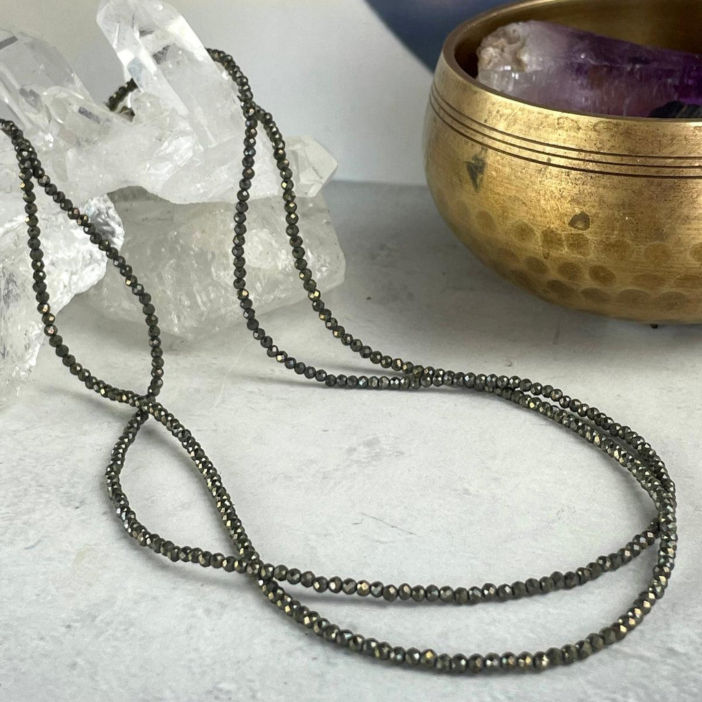 Tiny Pyrite Bead Necklace