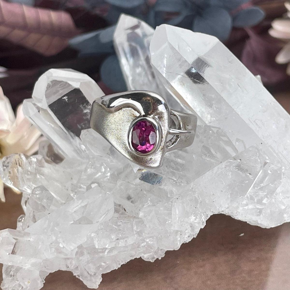 Pink Tourmaline Modern Design Ring
